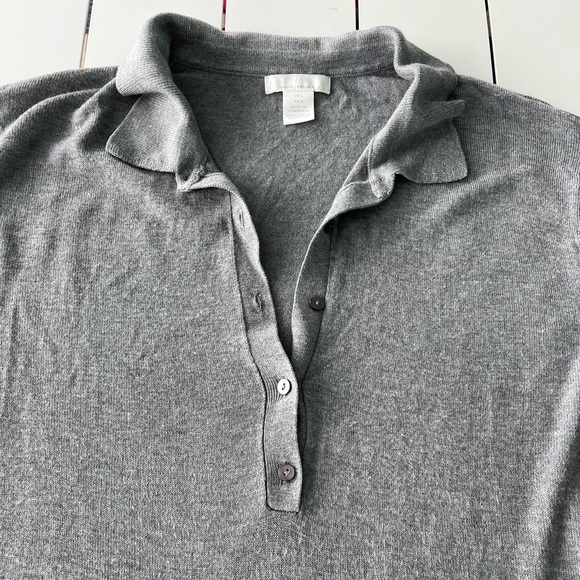 H&M 1/2 Button Down Sweater w/ 3/4 Sleeves- Gray- sz Large - Picture 3 of 10